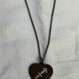 Juicy Couture Sagittarius Black Heart Pendant Necklace